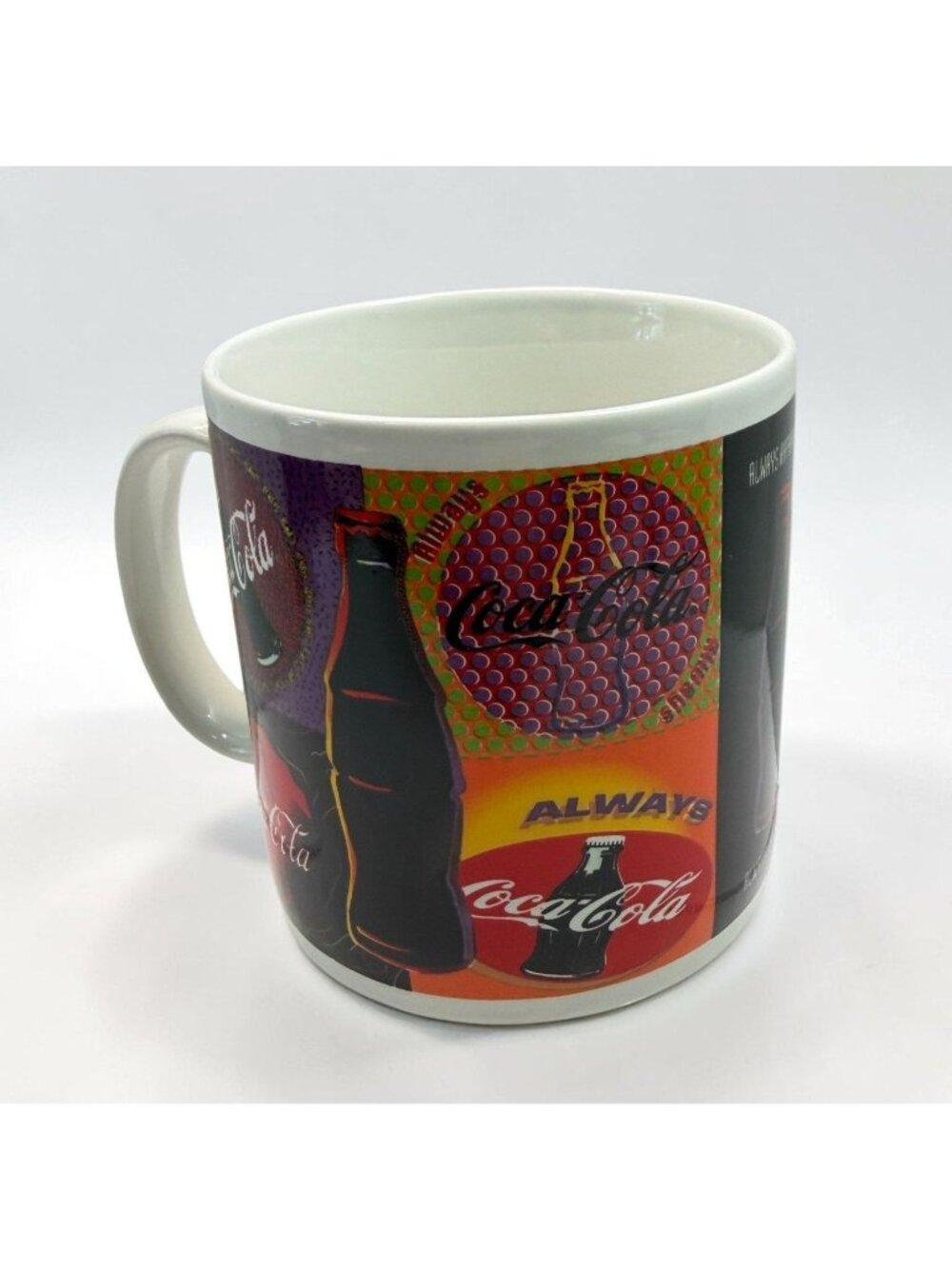 Coca-Cola Always Happening Coffee Mug Retro Pop Art Colorful Vintage 1990s